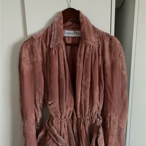 Christian Dior one of a kind Designer Runway Blush Pink Velvet Blazer.